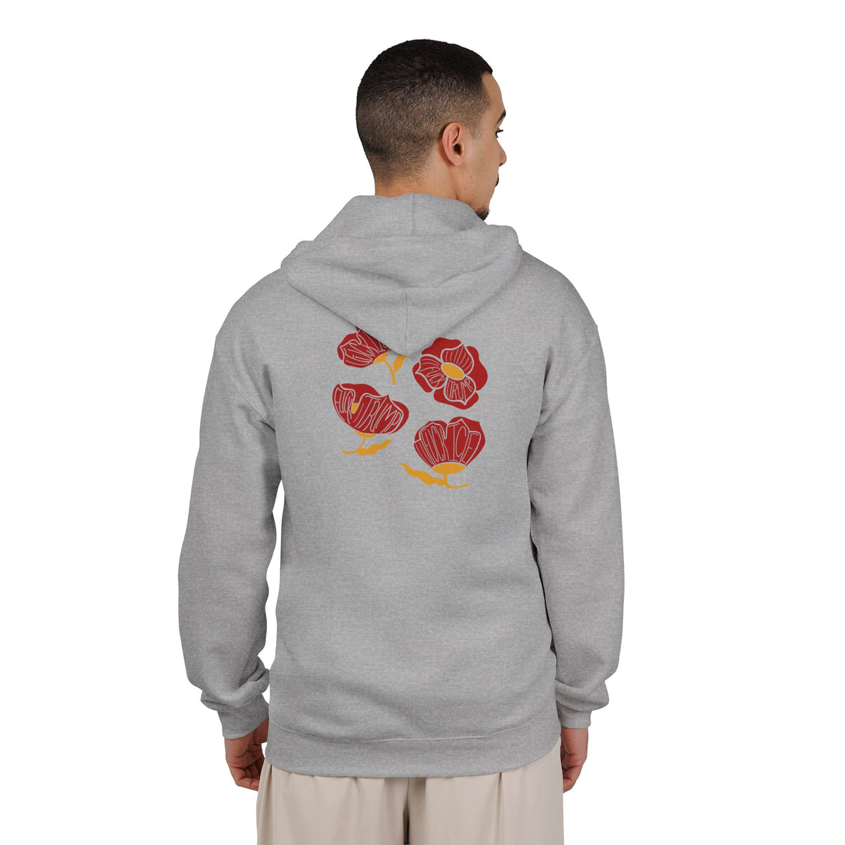 Slightly Subtle Red Poppy Floral design Zip Hoodie | Poppy Flowers jacket