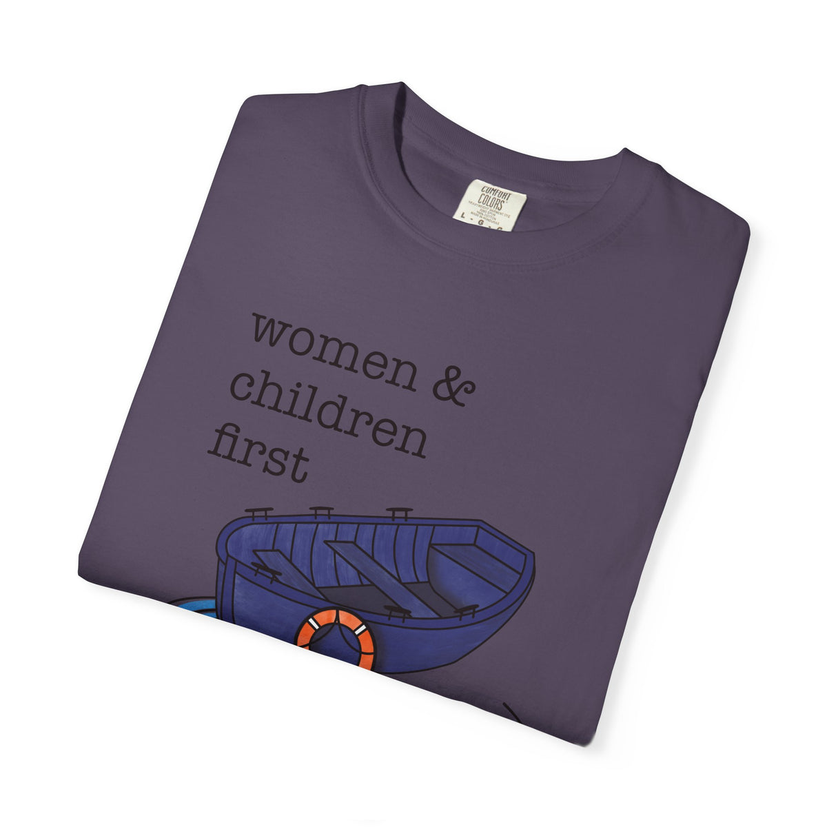 Lifeboat Matriarchy Women & Children First Nautical Boat Graphic T-Shirt