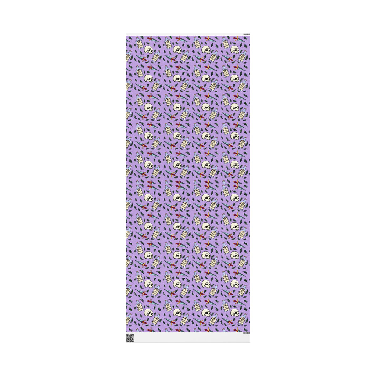 Aqua Tofana Purple Witchy Skull Wrapping Paper Feminist Spiritual Occult Gift Wrap