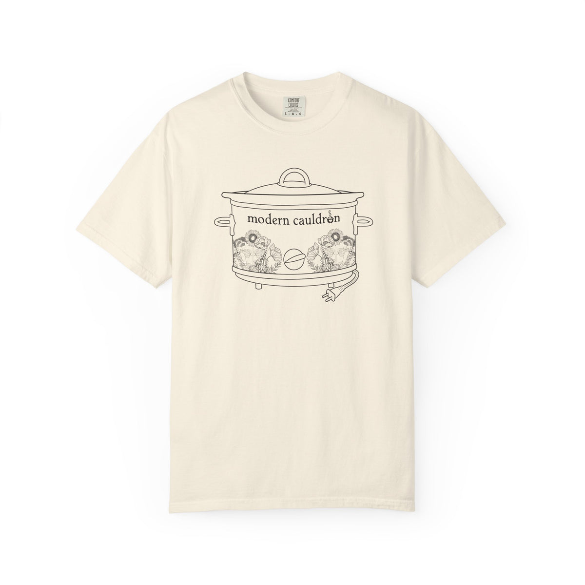 Modern Cauldron Illustrated Cauldron Floral Crockpot Graphic Tee