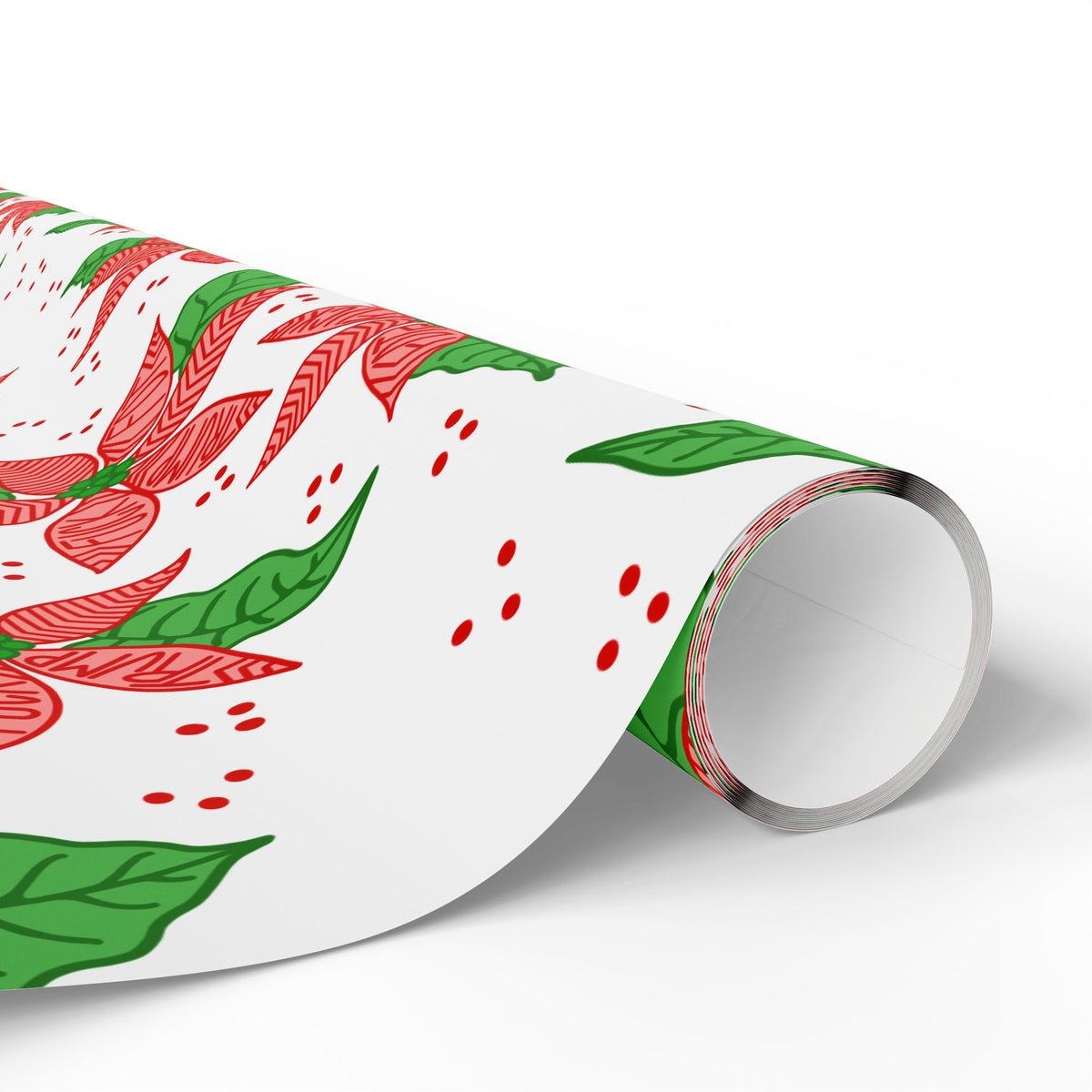 Poinsettia Pattern Wrapping Paper | Christmas Floral Holiday Wrap