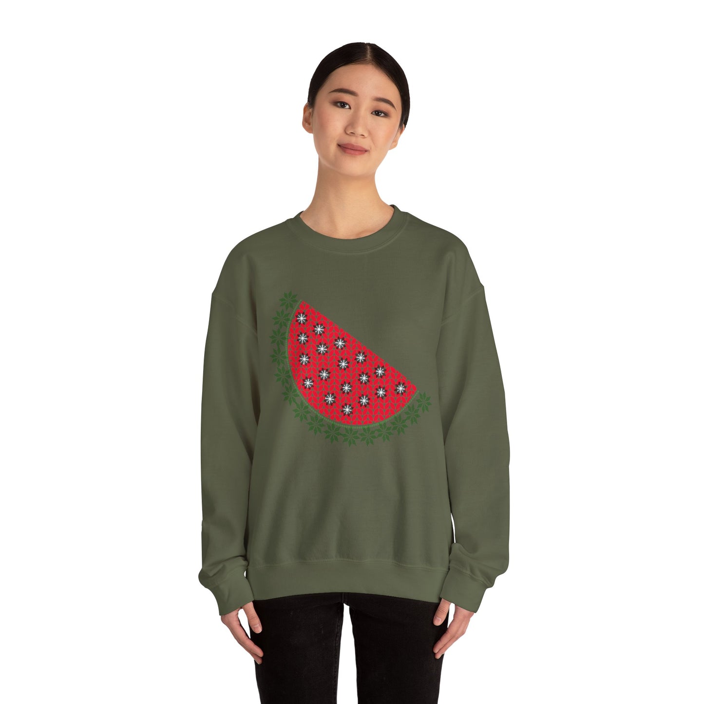 Watermelon Ugly Sweater Unisex Heavy Blend™ Crewneck Sweatshirt