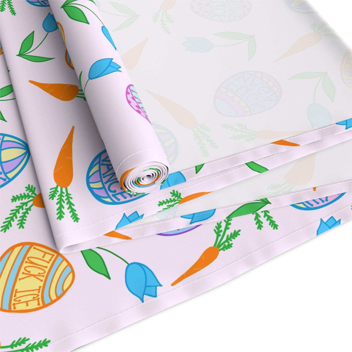 Slightly Subtle Easter Eggs Table Runner | Pastel Floral Egg Pattern FDT