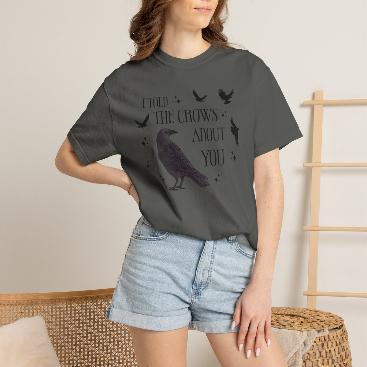 I Told The Crows About You Witchy Crow Raven Graphic Tee