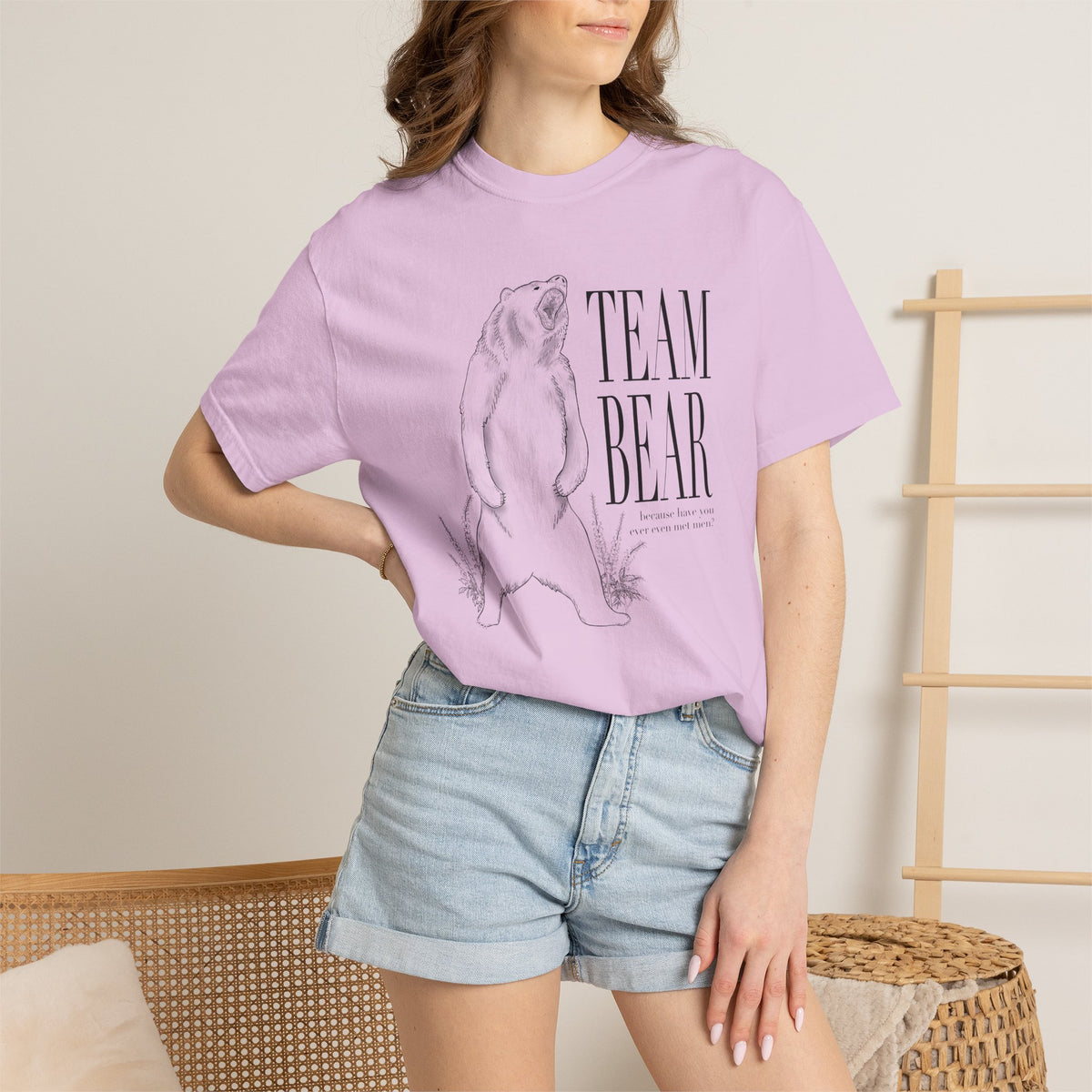 Team Bear Graphic T-Shirt Vintage Sketch Bear Tee because have you even met men