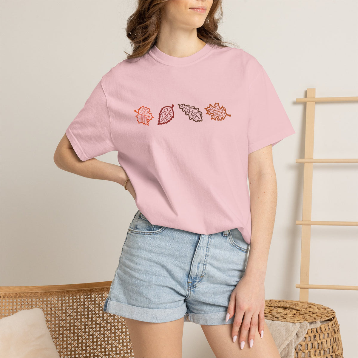 Autumn Leaves T-Shirt FDT Minimal Fall Foliage Graphic Tee