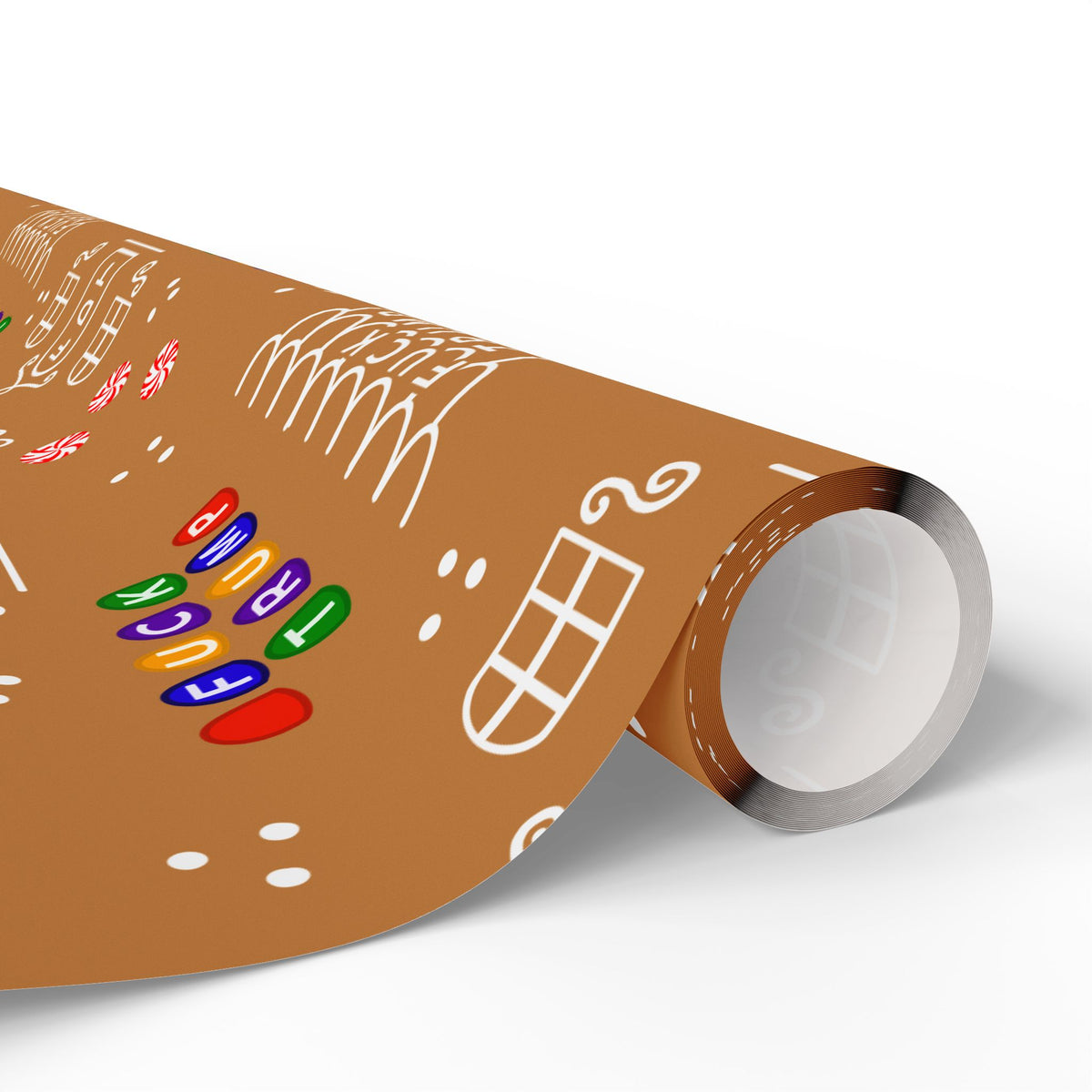 Slightly Subtle Gingerbread House FDT Pattern Wrapping Paper | Holiday Gift Wrap