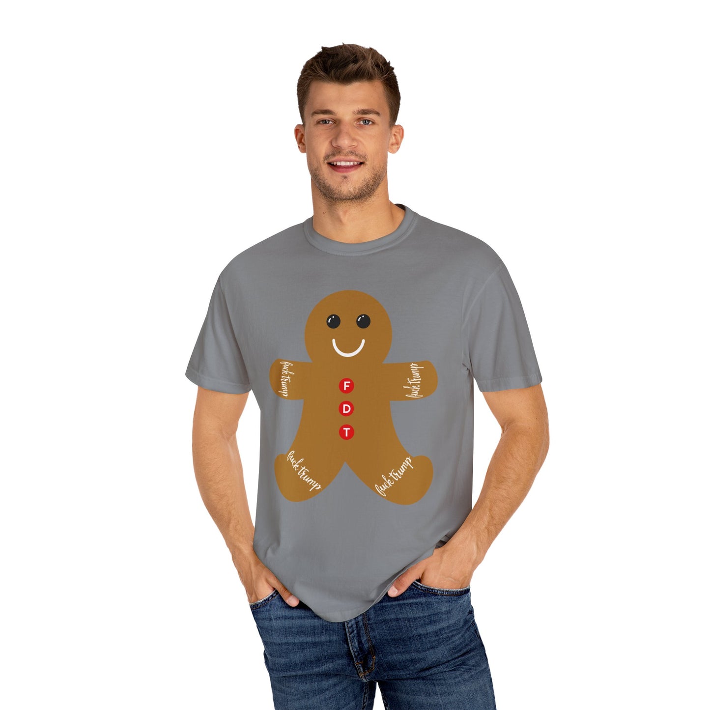 Slightly Subtle Gingerbread Man T-Shirt - FDT Comfort Colors Festive Holiday Tee for Christmas, Winter Celebration, Family Gathering Gift