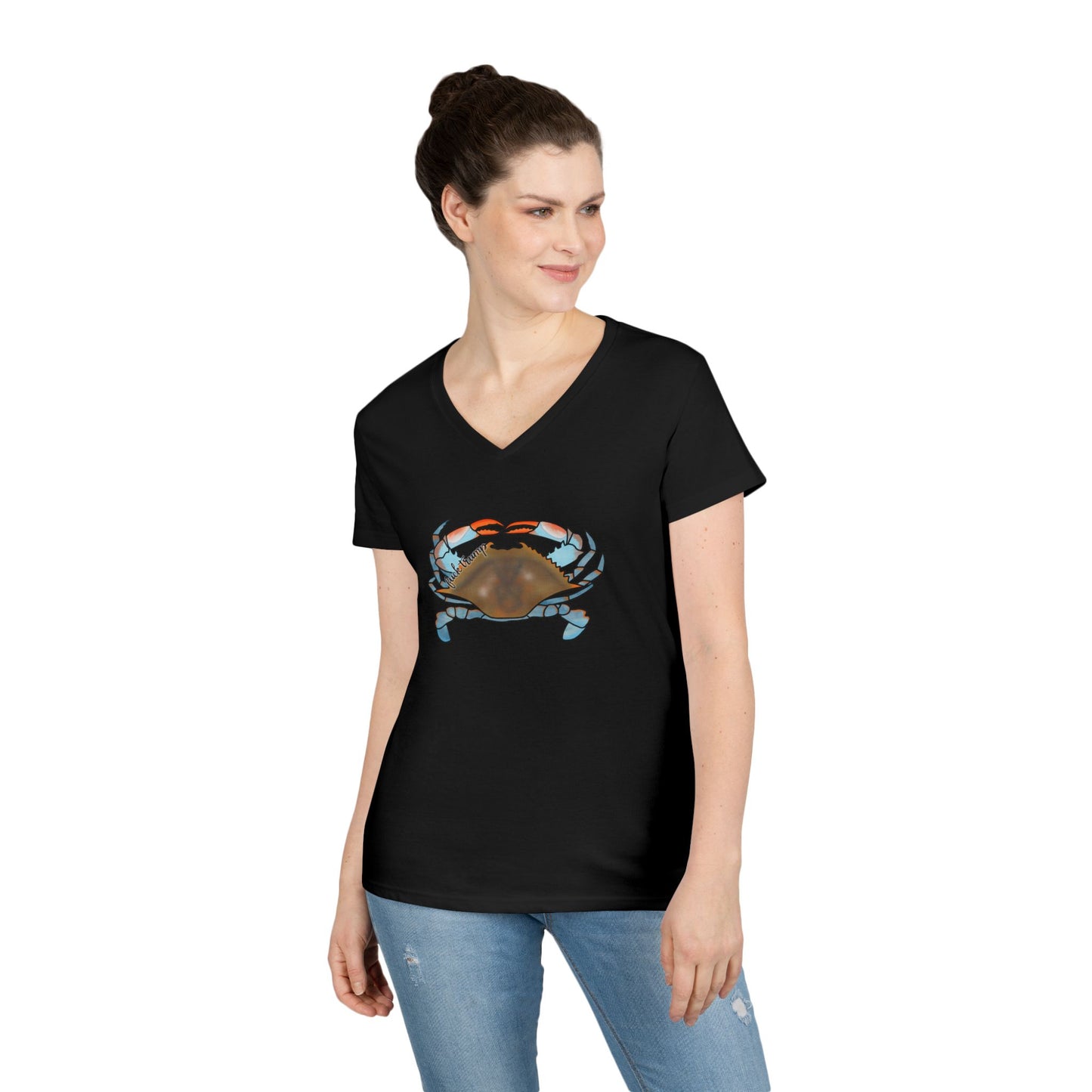 Blue Crab Illustration T-Shirt | Coastal Sea Life Tee FDT
