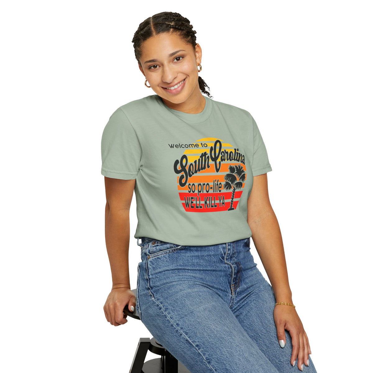 South Carolina Political Dark Humor Abortion Sunset T-Shirt Welcome to South Carolina Graphic Tee