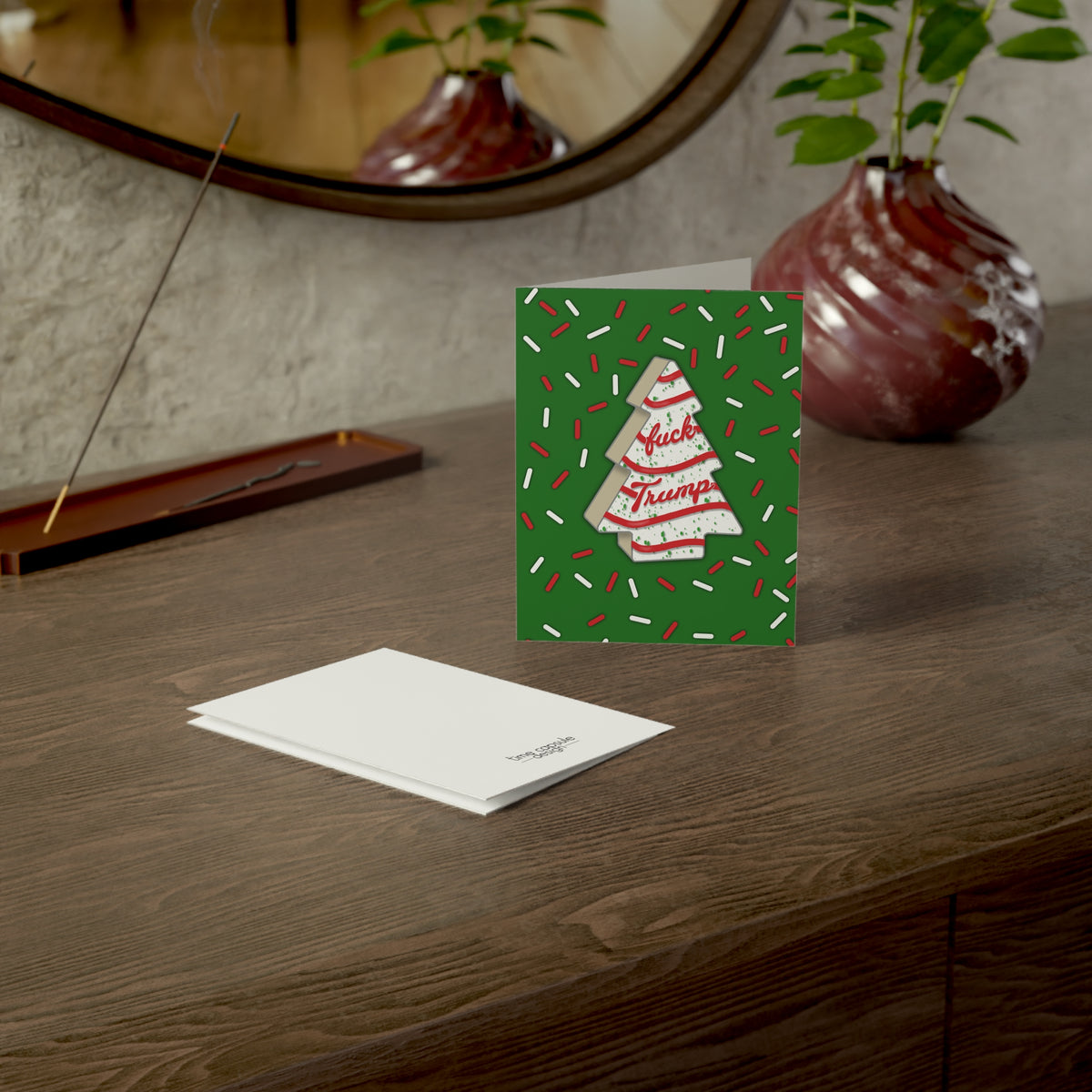 Tree Cake Funny Christmas Greeting Card FDT Holiday Tree Design