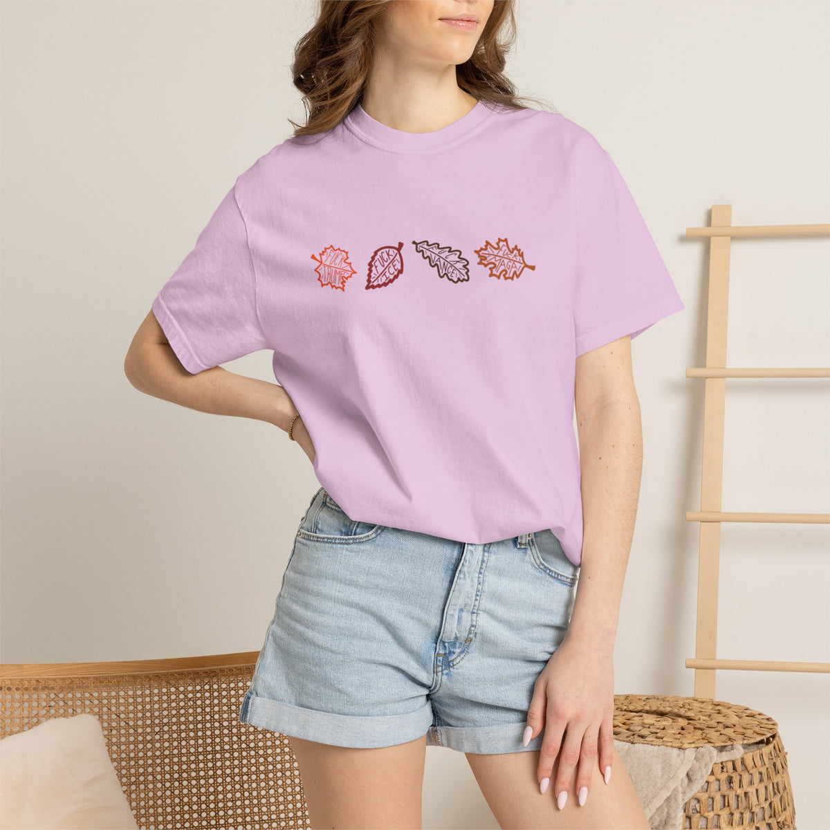 Autumn Leaves T-Shirt FDT Minimal Fall Foliage Graphic Tee