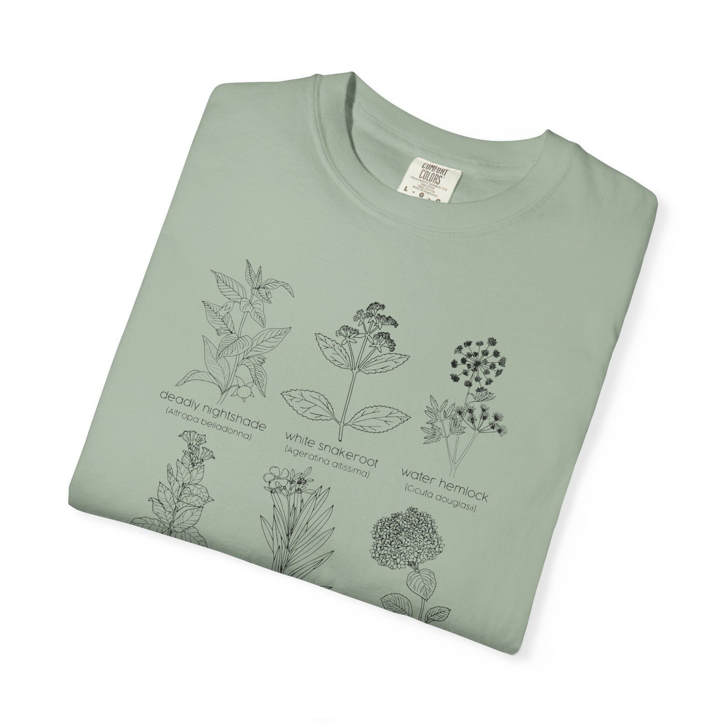 Deadly Nightshade Botanical Illustration T-Shirt | Vintage Plant Sketches, Floral Chart