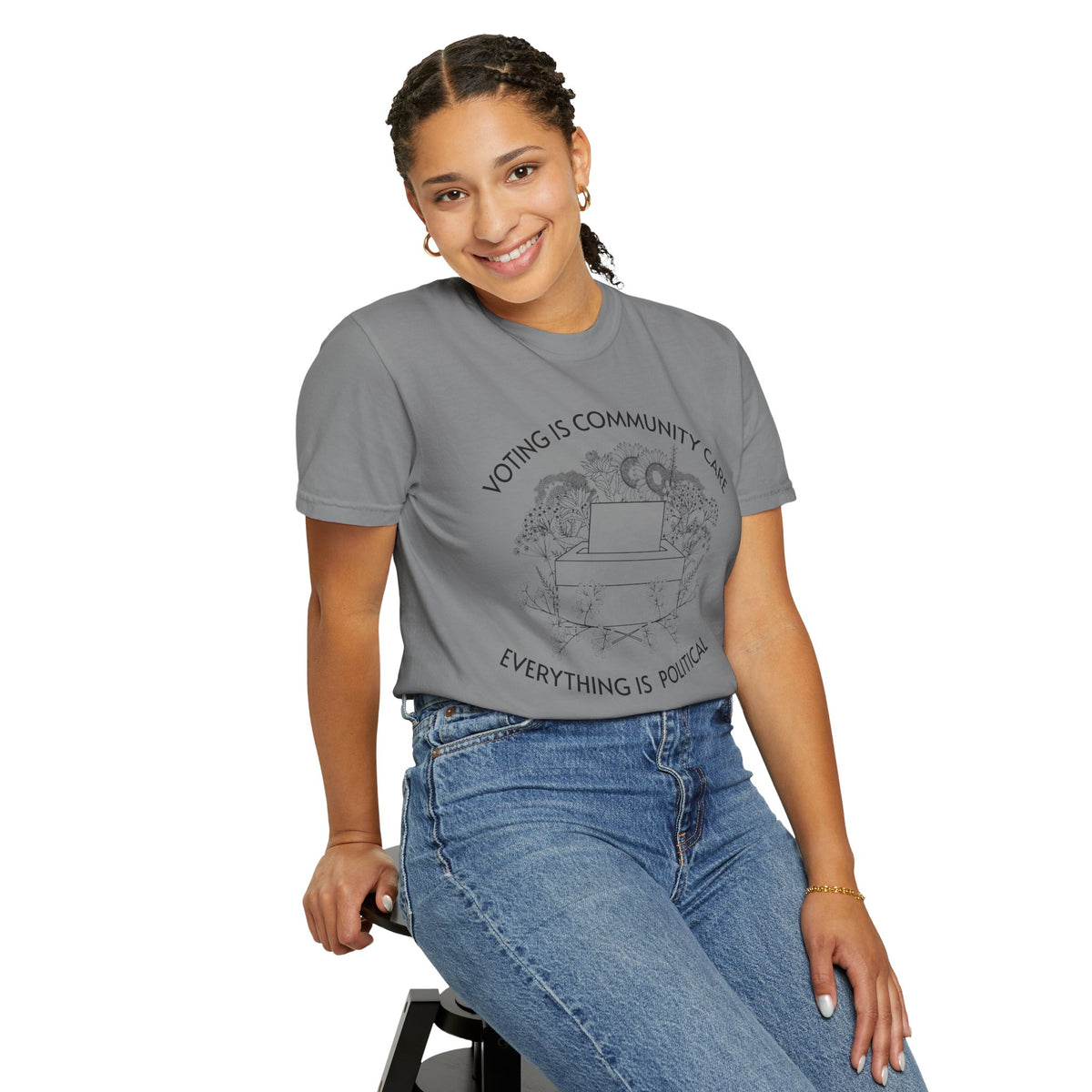 Voting Is Community Care T-Shirt Everything Is Political Vote Graphic Tee