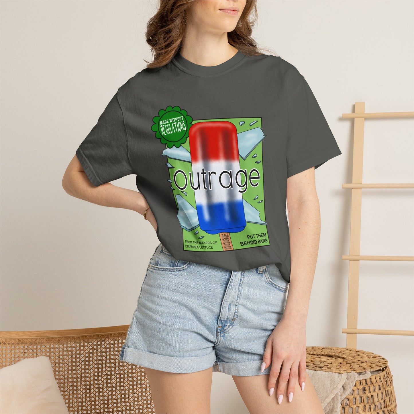 Outrage Glass Popsicle Graphic T-Shirt Patriot Pop Art Tee