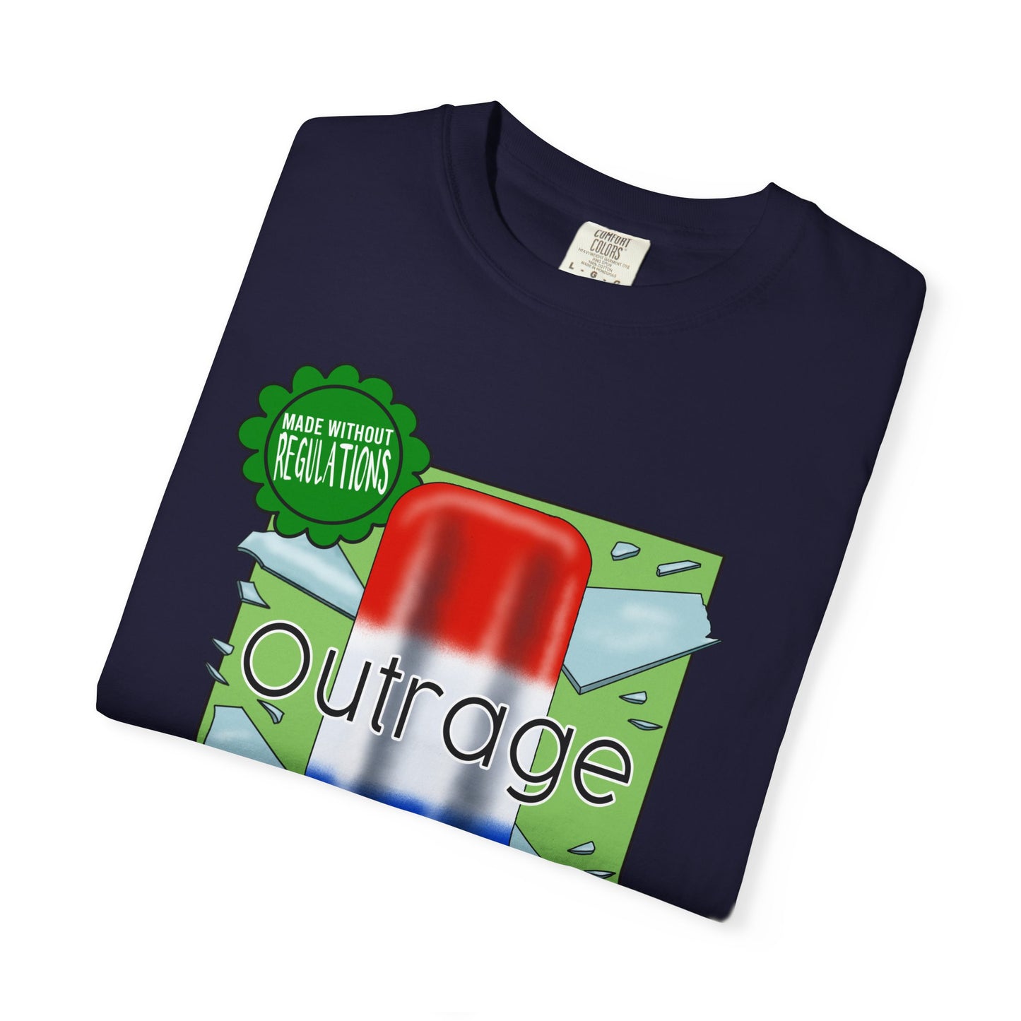 Outrage Glass Popsicle Graphic T-Shirt Patriot Pop Art Tee