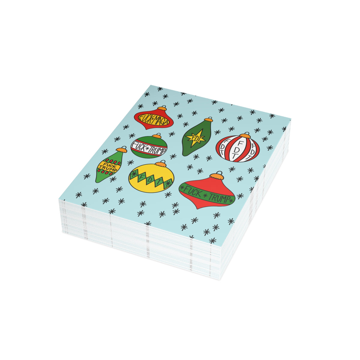 Classic Ornaments Holiday Greeting Card FDT Retro Christmas Design
