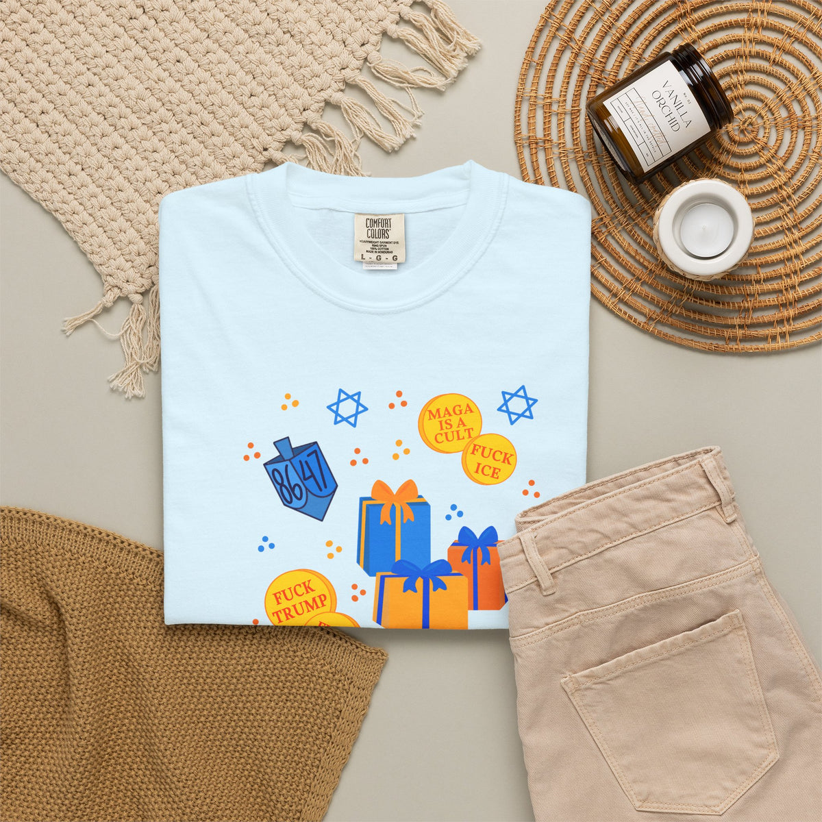 Slightly Subtle Hanukkah Dreidel Gelt Gift Celebration T-Shirt