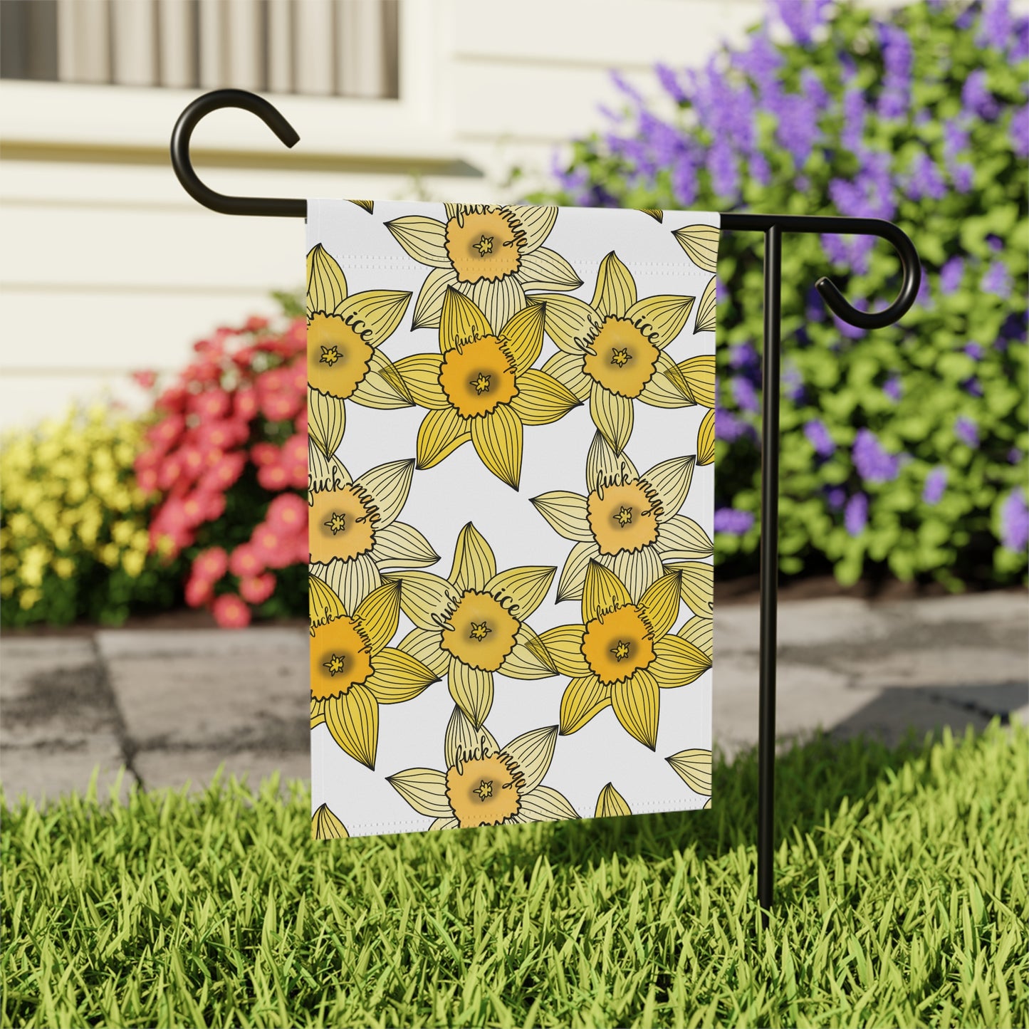 Slightly Subtle Yellow Daffodil Pattern Garden Banner | House Flag FDT