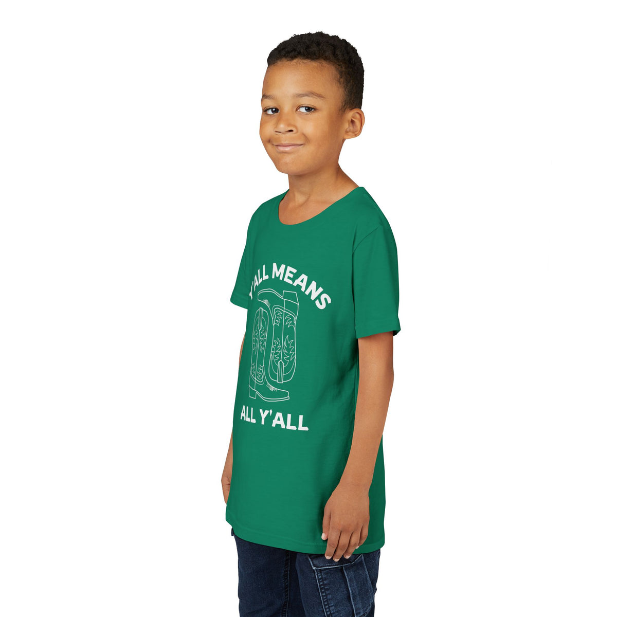 Youth Y’all Means All Y’all Cowboy Boot Graphic T-Shirt