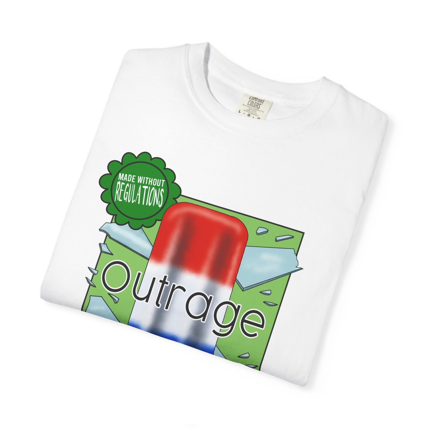 Outrage Glass Popsicle Graphic T-Shirt Patriot Pop Art Tee