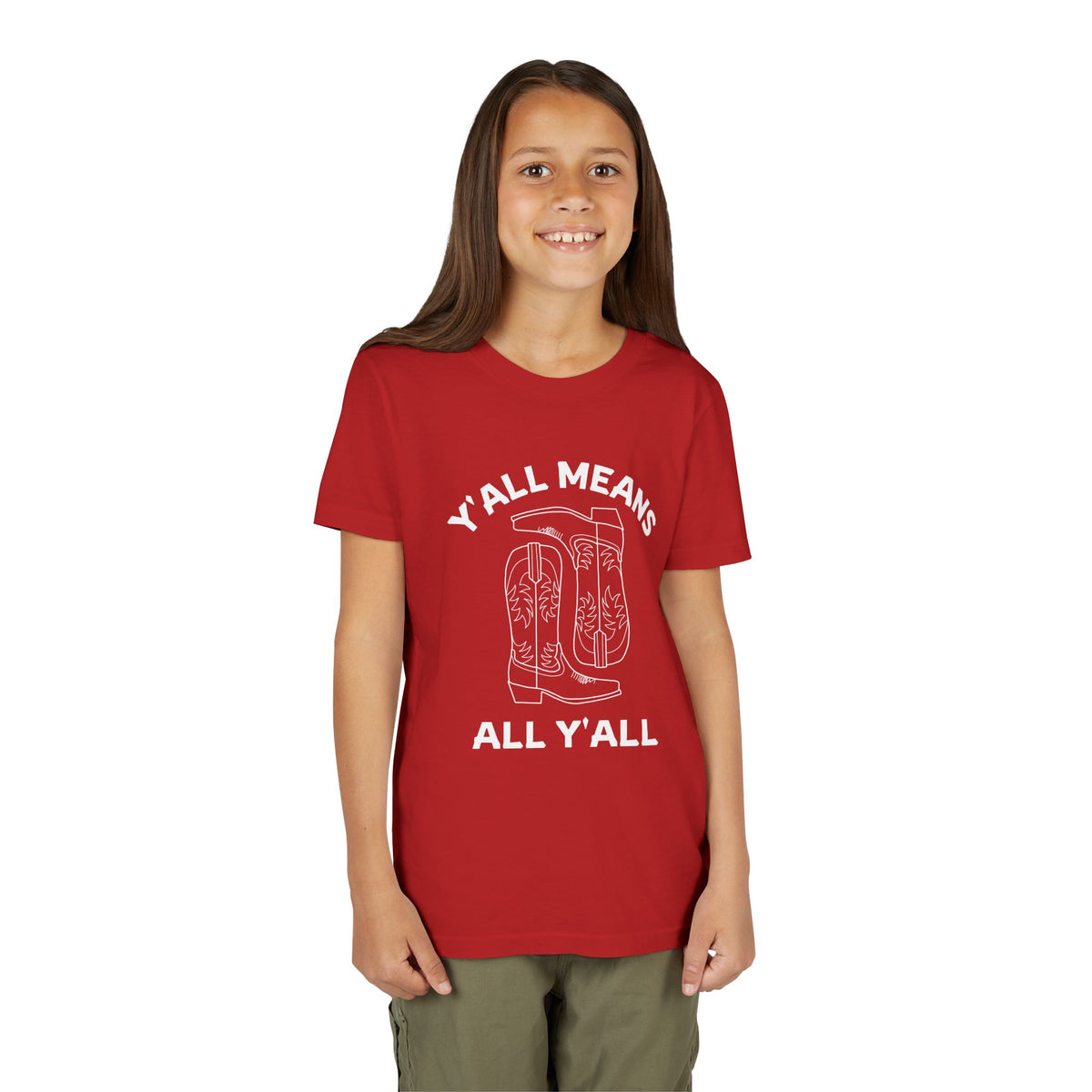 Youth Y’all Means All Y’all Cowboy Boot Graphic T-Shirt