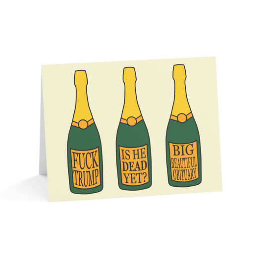Happy New Year FDT Anti-Trump Champagne Bottle Greeting Card