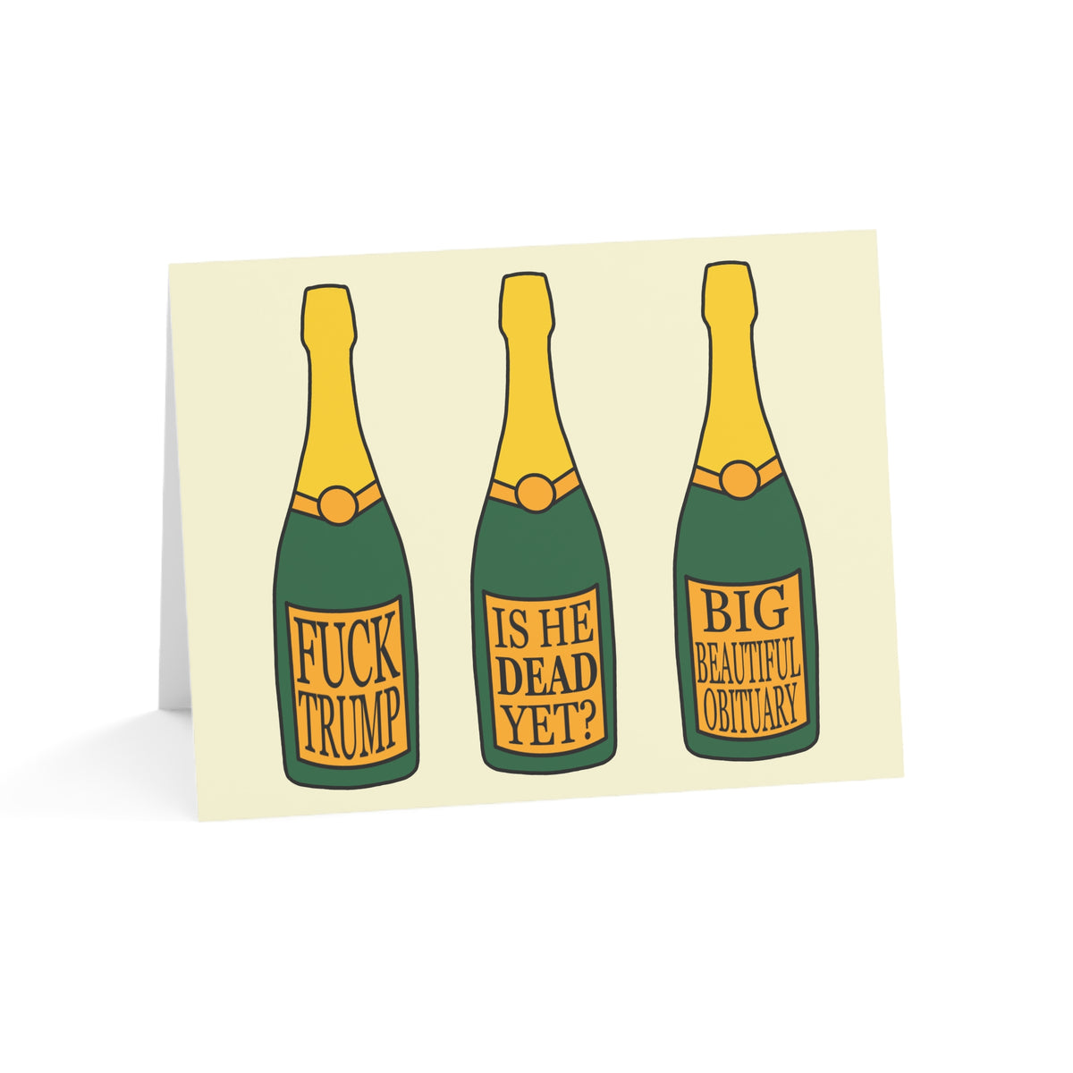 Happy New Year FDT Anti-Trump Champagne Bottle Greeting Card