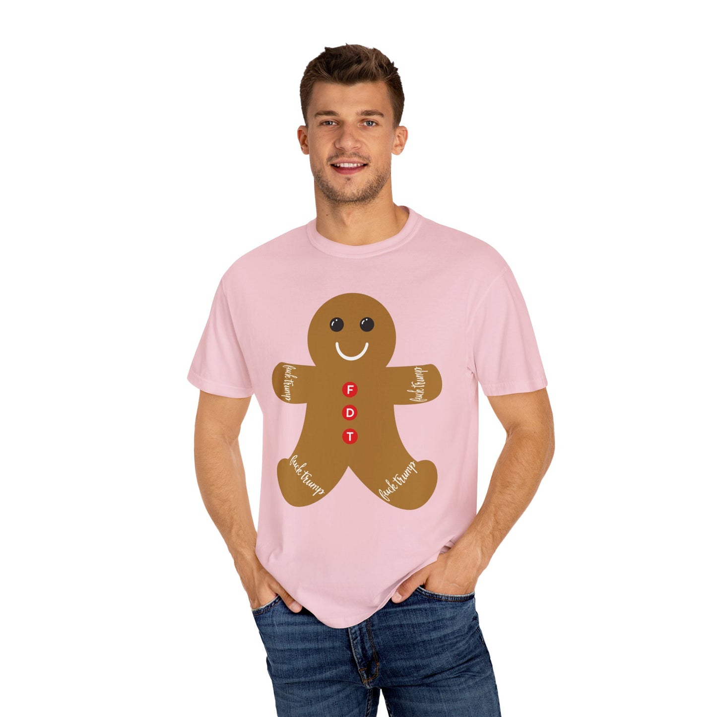 Slightly Subtle Gingerbread Man T-Shirt - FDT Comfort Colors Festive Holiday Tee for Christmas, Winter Celebration, Family Gathering Gift