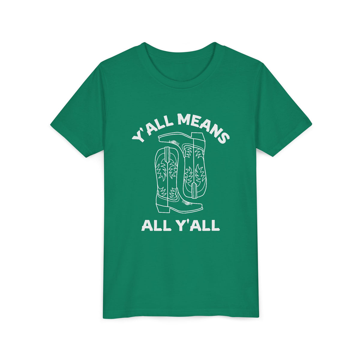 Youth Y’all Means All Y’all Cowboy Boot Graphic T-Shirt