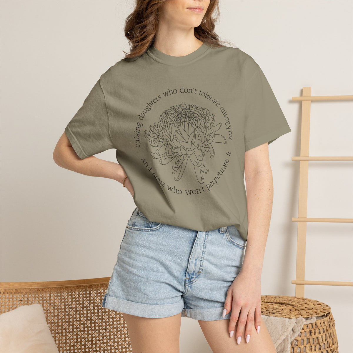 Floral Raising Daughters and Sons T-Shirt Botanical Line Art