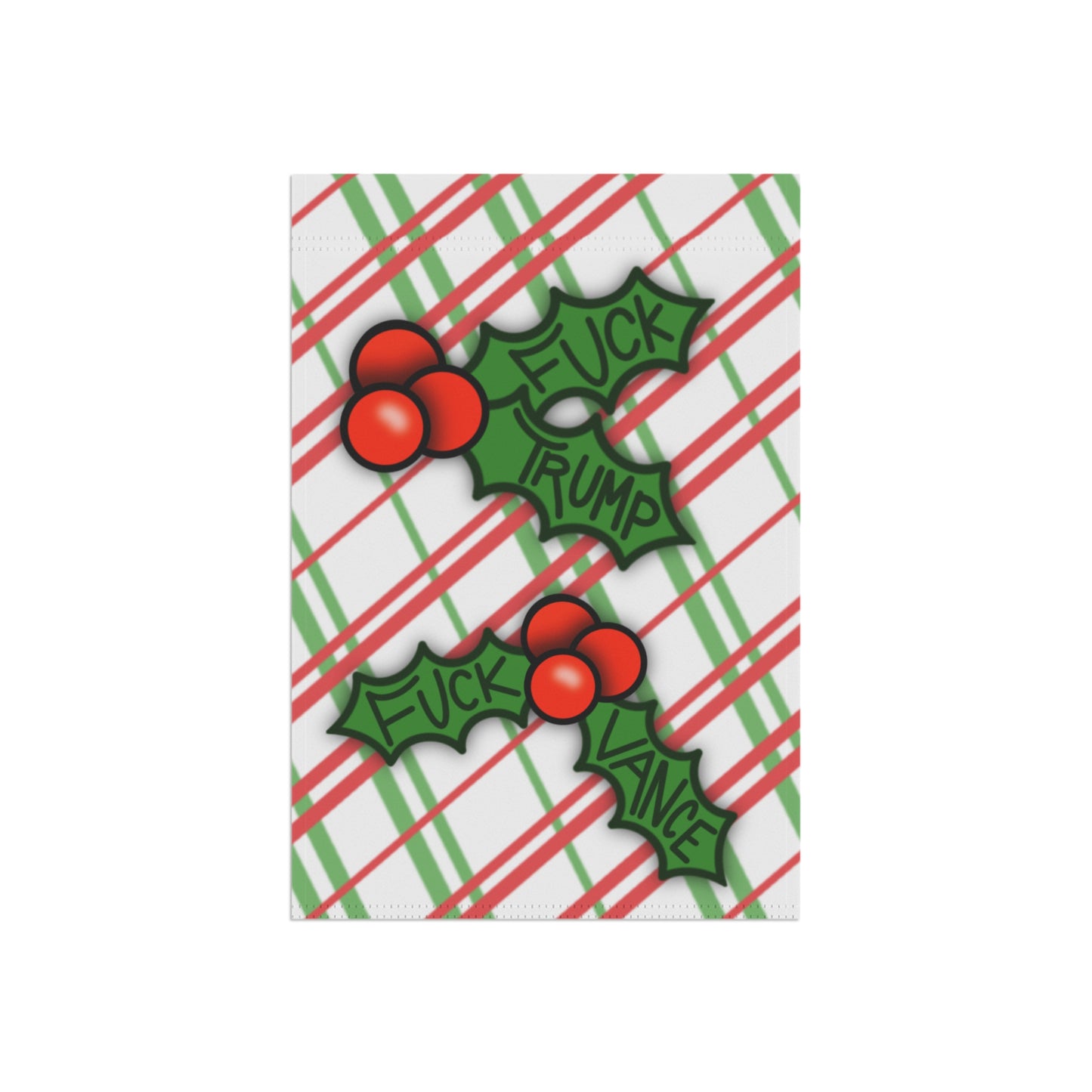 Slightly Subtle Holly Holiday Garden Banner, Funny Outdoor Flag, Seasonal Decor, Christmas Lawn Sign, Humorous Home Accent