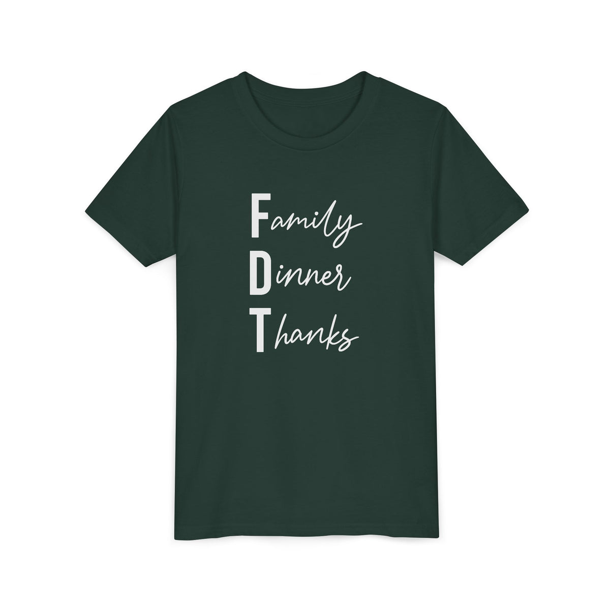 Youth Family Dinner Thanks Thanksgiving Tee FDT kids shirt