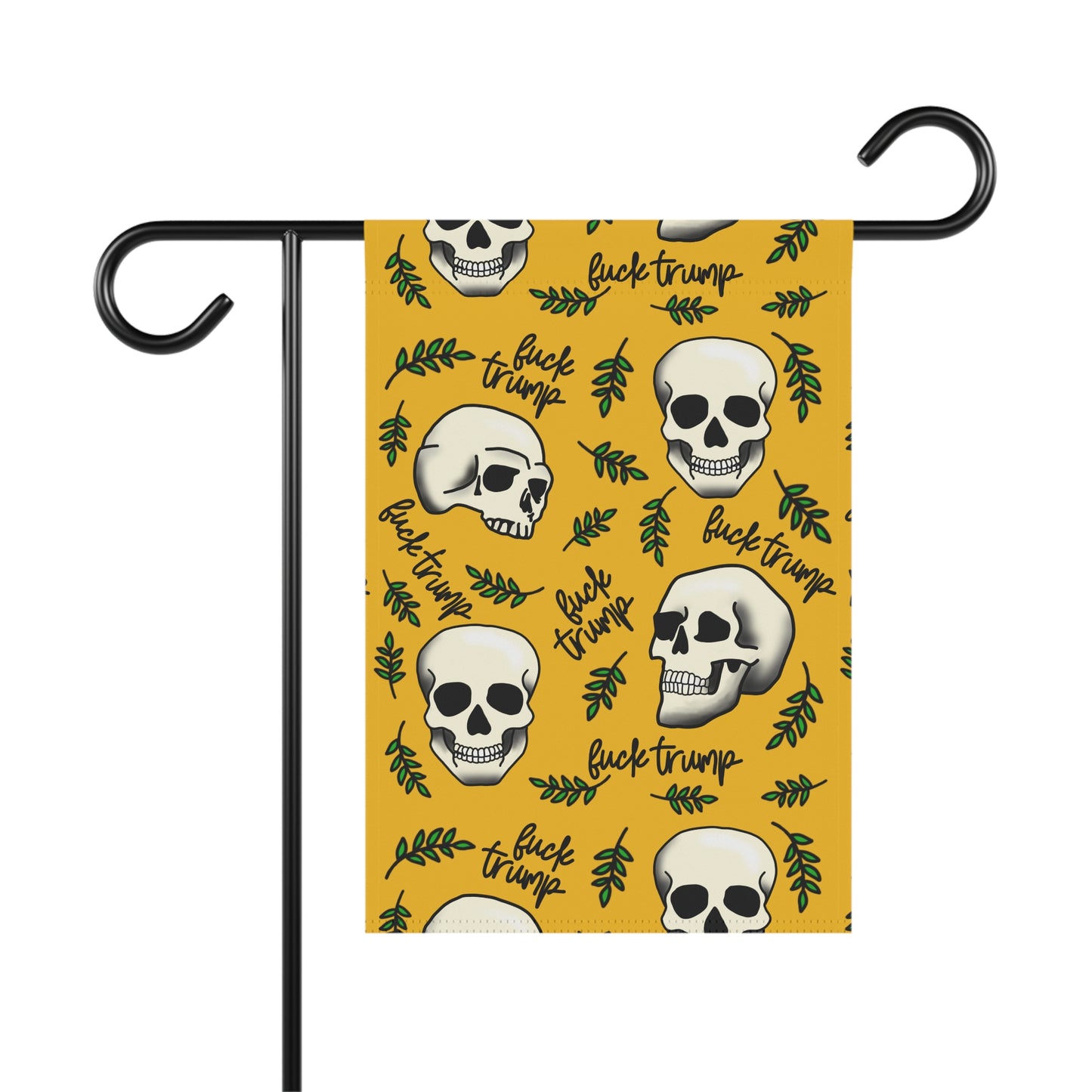 Slightly Subtle Skull Pattern Garden Flag | Political Phrase Garden Flag FDT