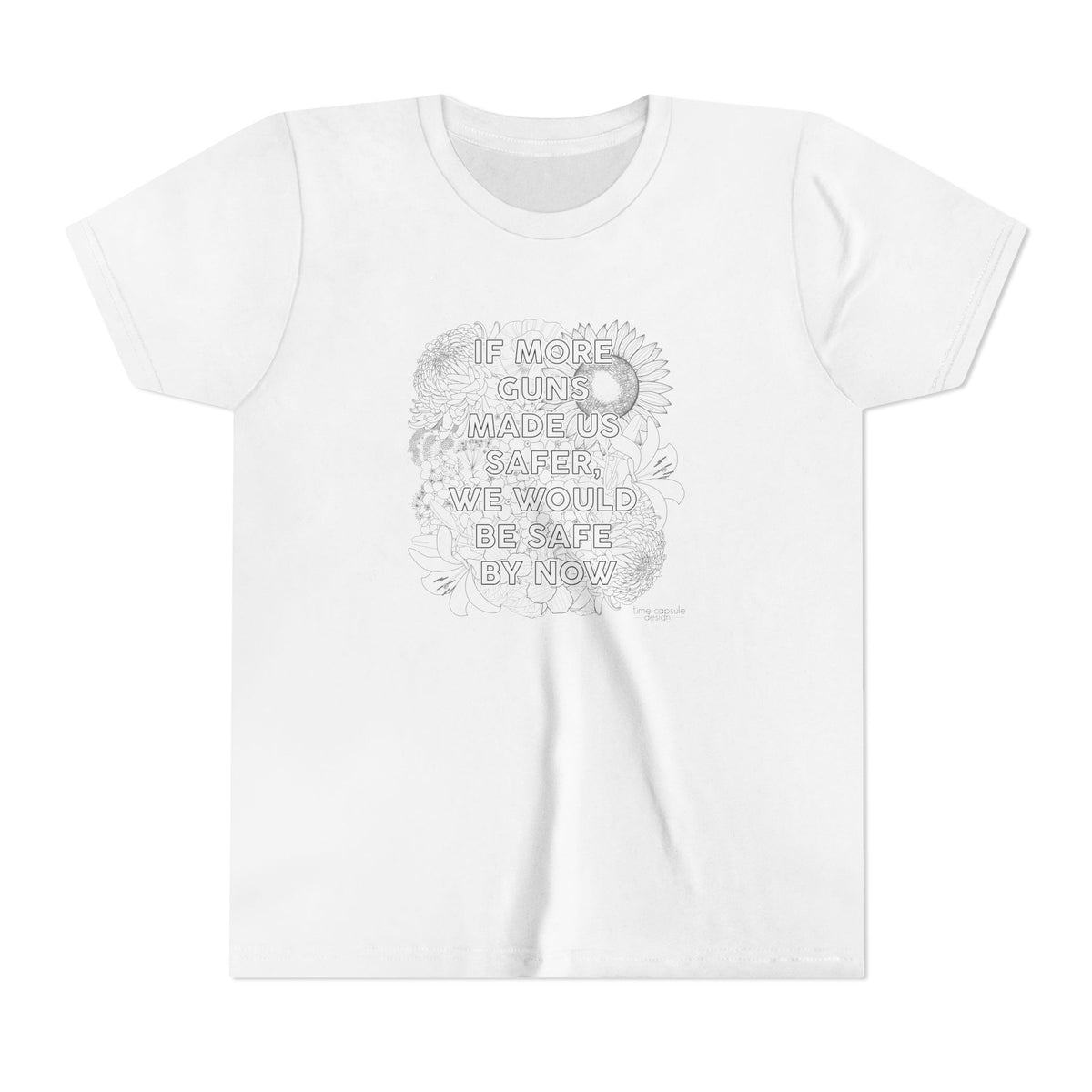 Youth Gun Safety Floral Tee Shirt