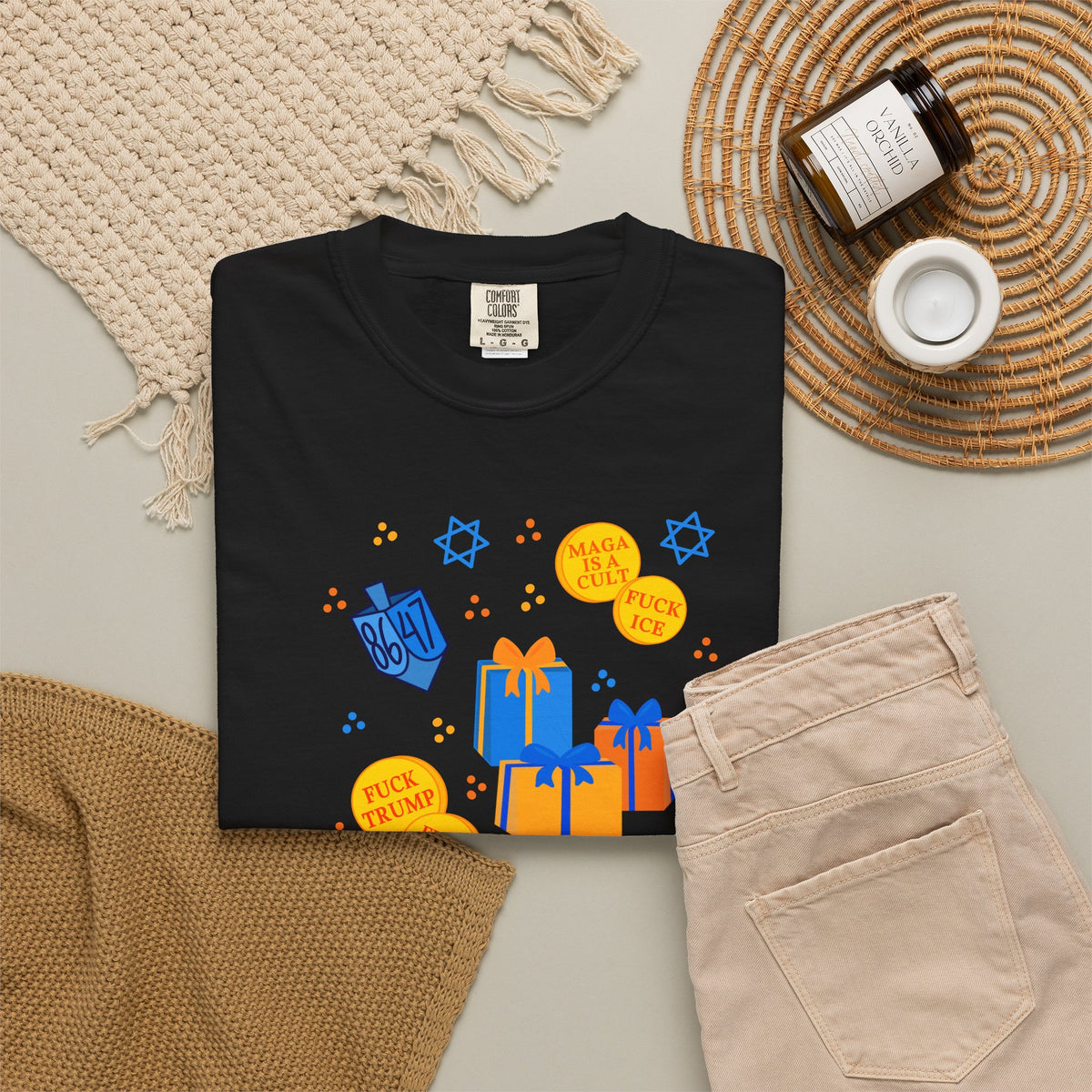 Slightly Subtle Hanukkah Dreidel Gelt Gift Celebration T-Shirt