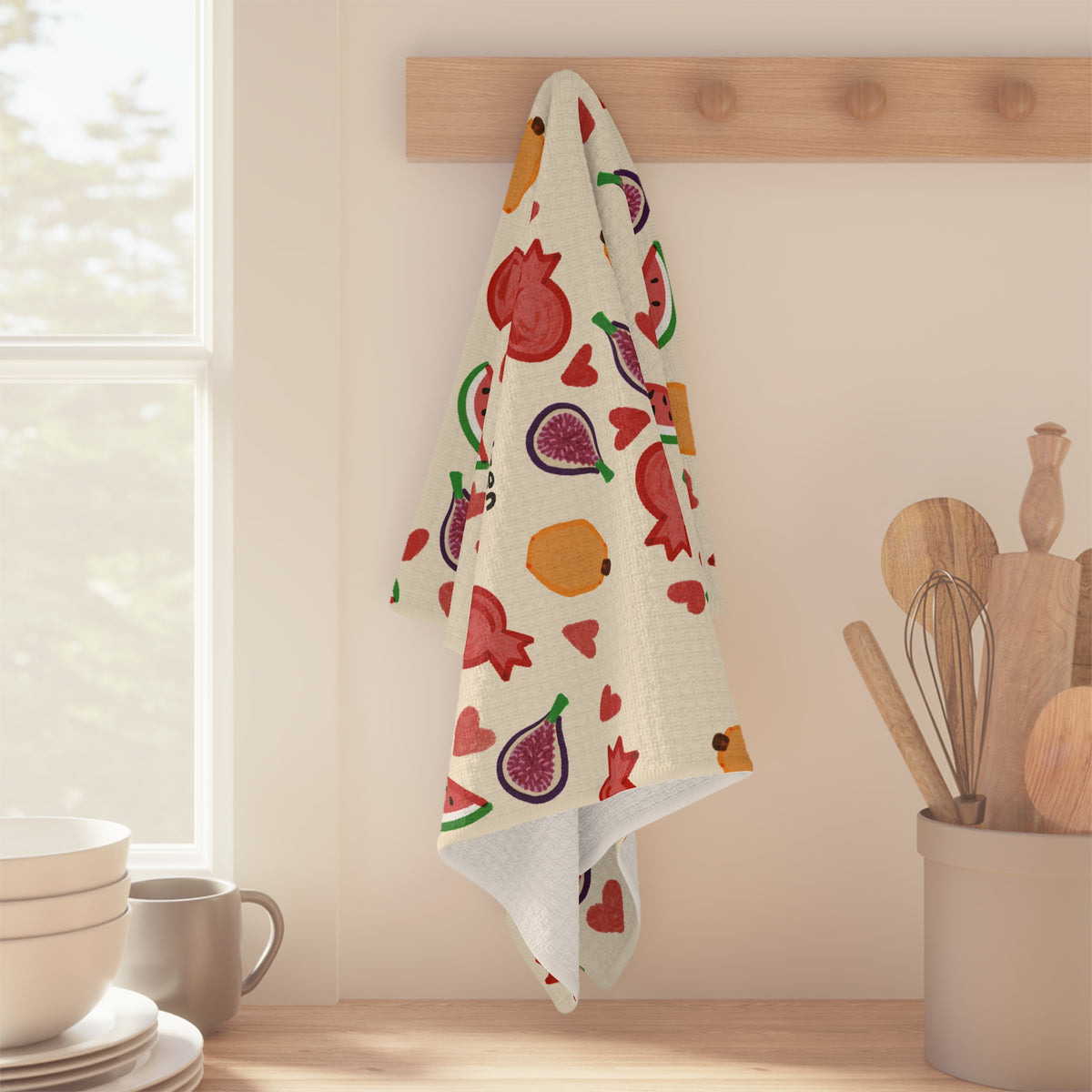 Children Deserve to Grow Up Free from war and oppression Tea Towel  Fruit Pattern Microfiber Kitchen Towel