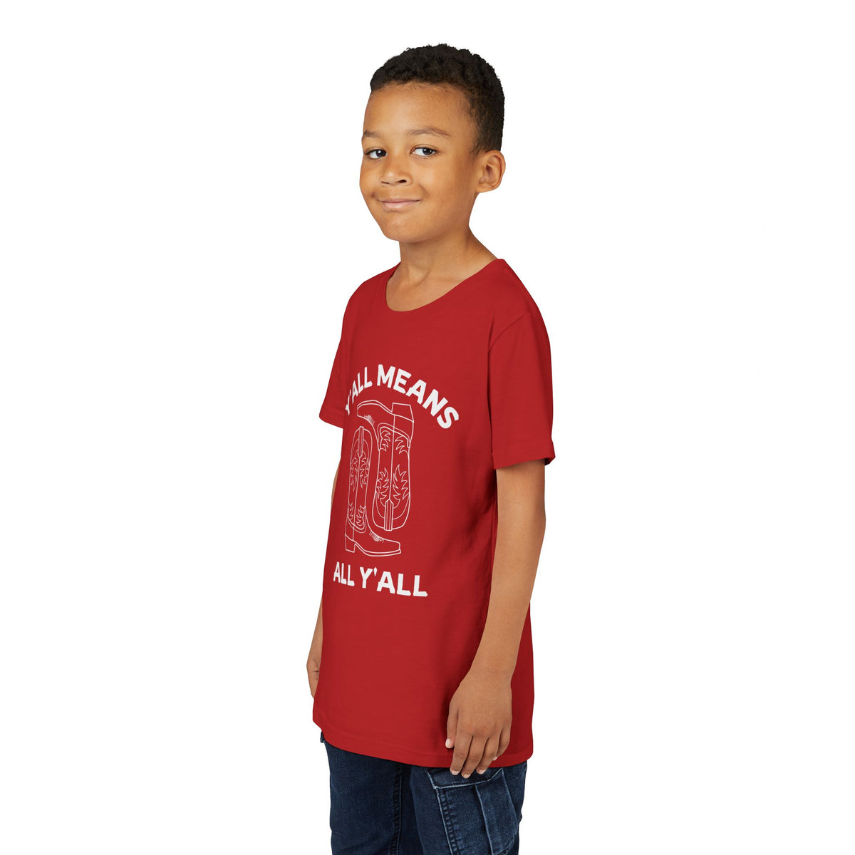 Youth Y’all Means All Y’all Cowboy Boot Graphic T-Shirt