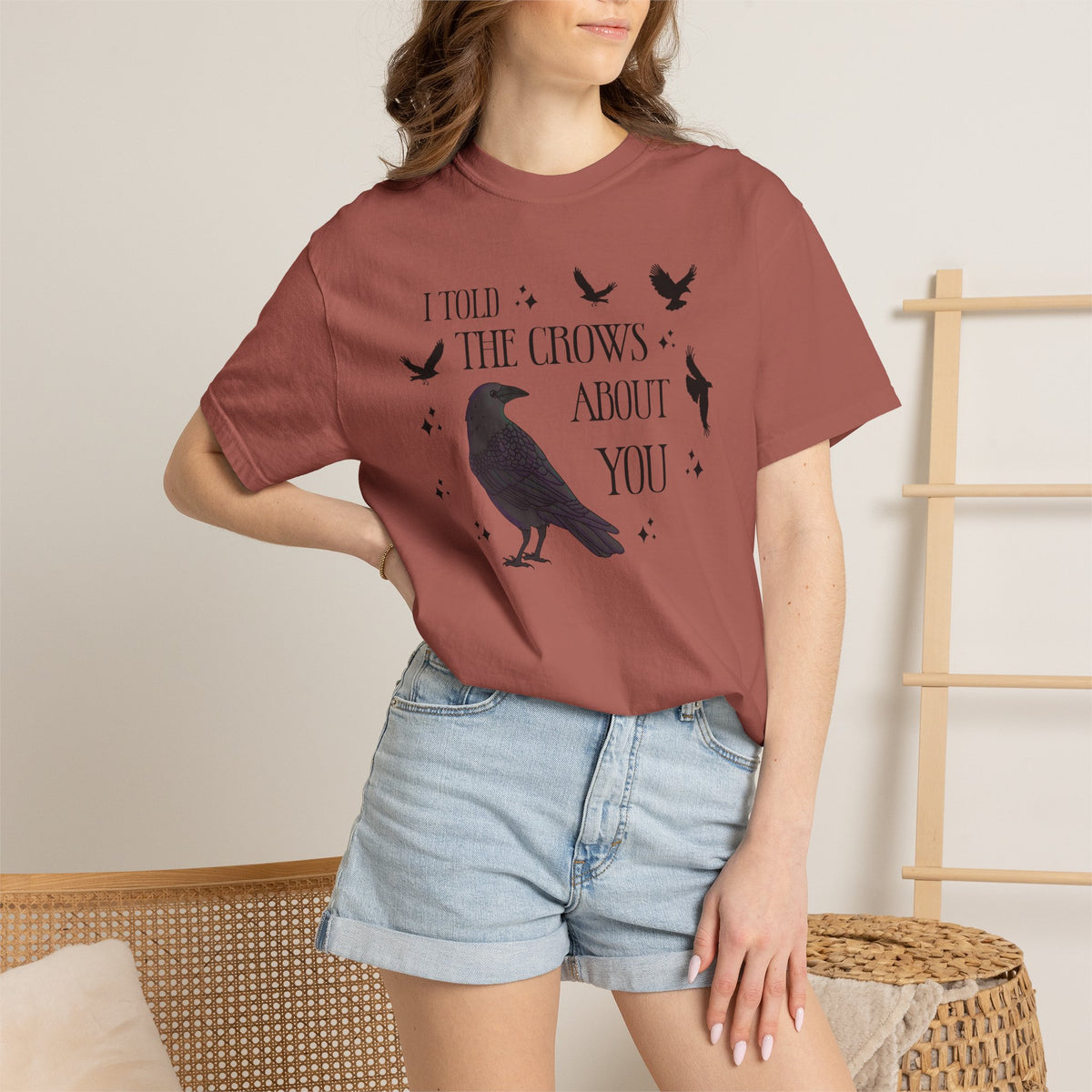 I Told The Crows About You Witchy Crow Raven Graphic Tee