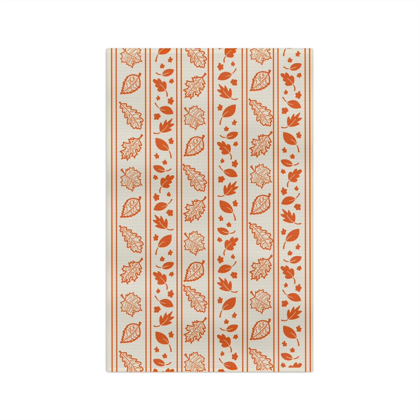 Autumn Leaf Stripe Tea Towel Microfiber Fall Kitchen Dish Towel, Orange Harvest Home Decor