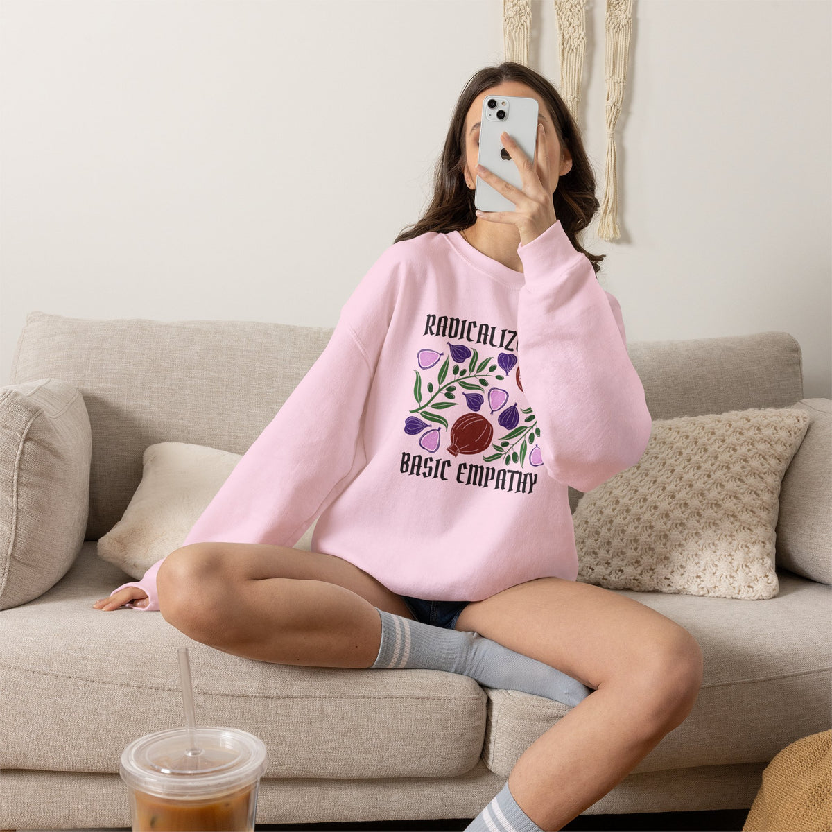 Radicalized by Basic Empathy Floral Sweatshirt