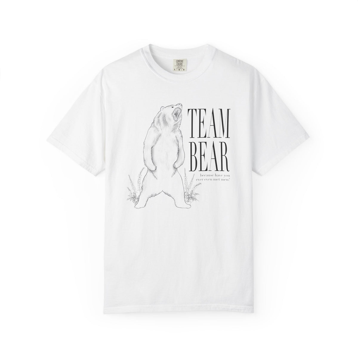 Team Bear Graphic T-Shirt Vintage Sketch Bear Tee because have you even met men