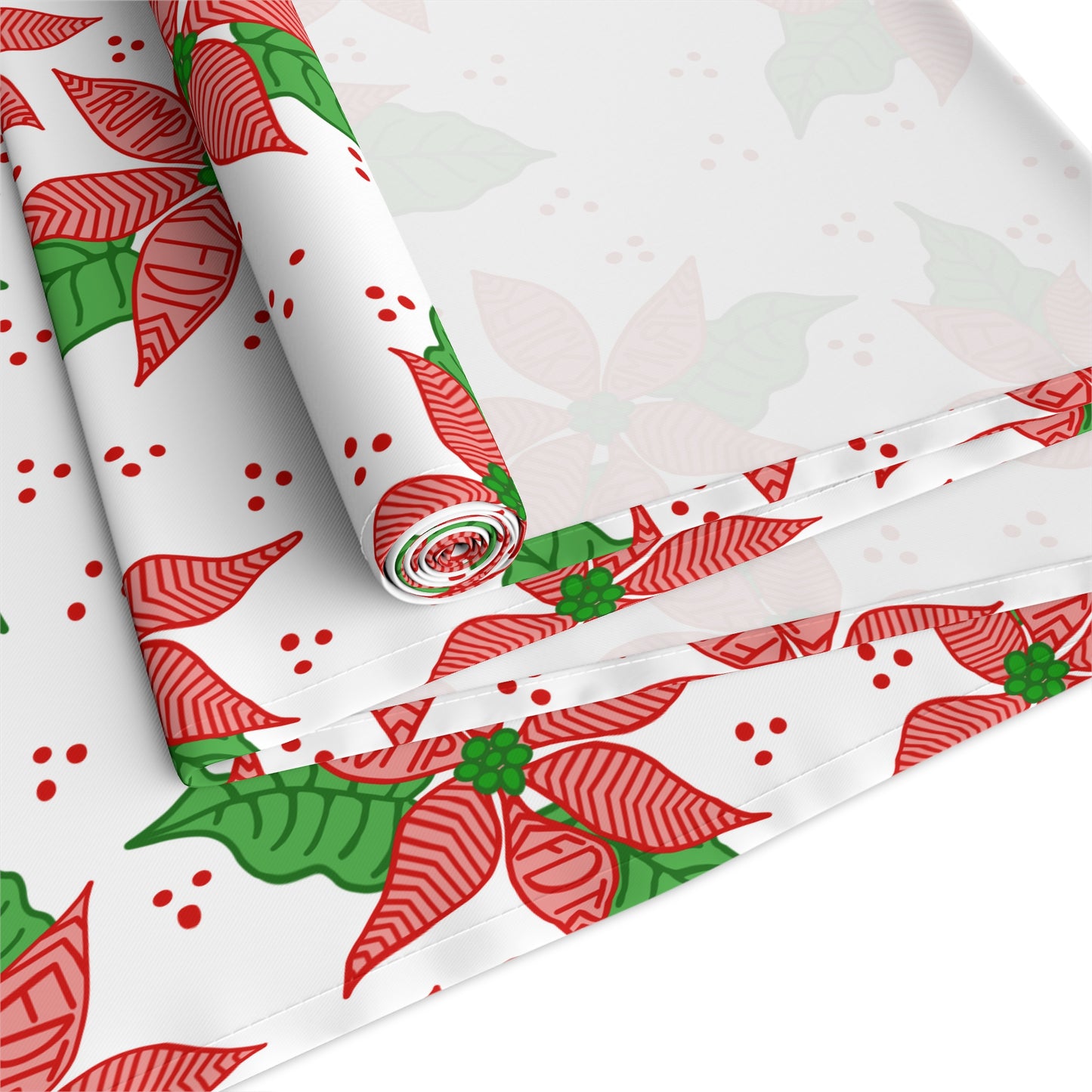 Slightly Subtle Poinsettia Table Runner, Festive FDT Holiday Christmas Decor Table Kitchen Setting