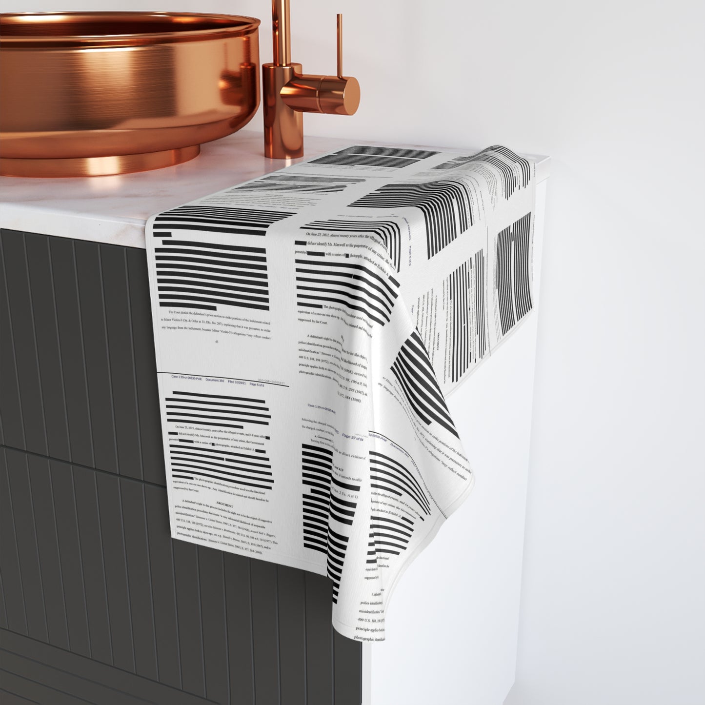 Redacted Files Pattern Hand Towel