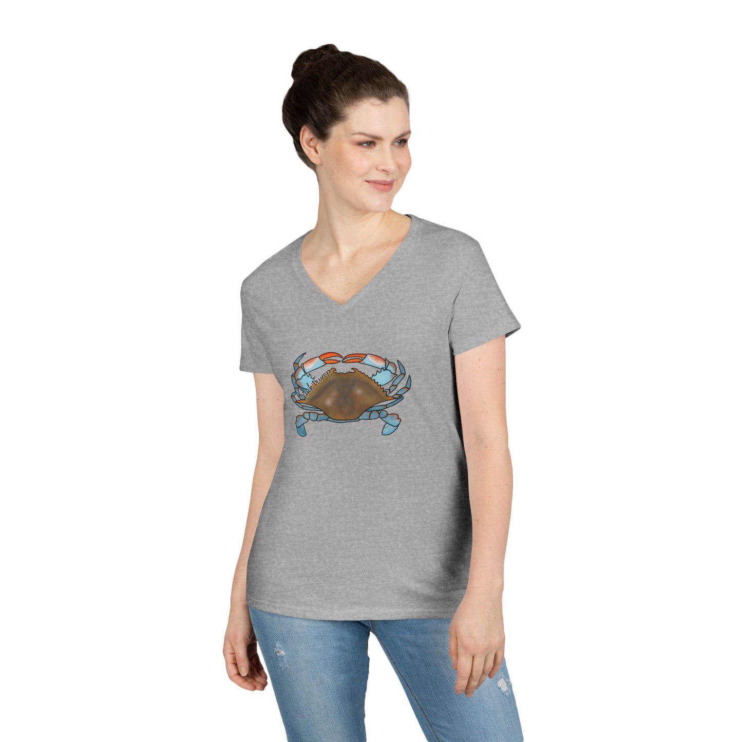 Blue Crab Illustration T-Shirt | Coastal Sea Life Tee FDT
