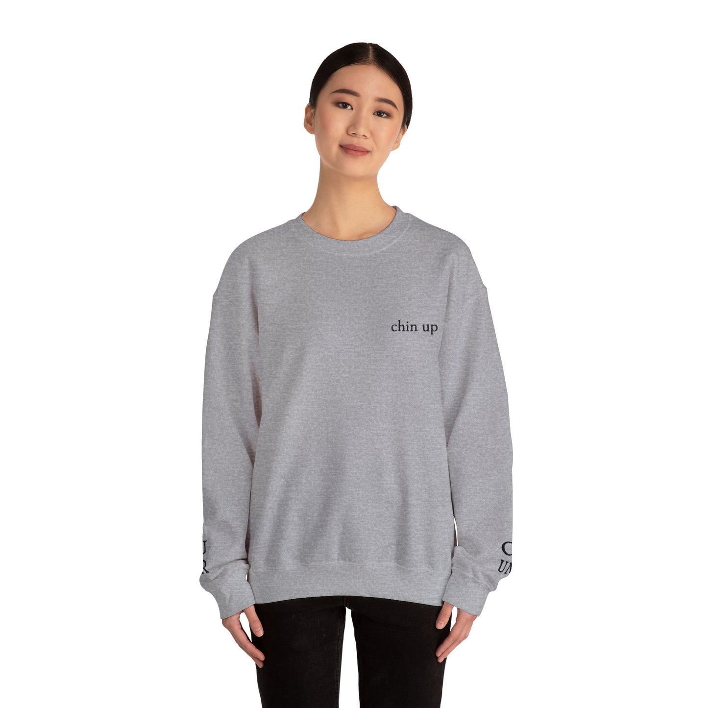 Slightly Sublte Chin Up Wrist Message Unisex Heavy Blend™ Crewneck Sweatshirt FDT