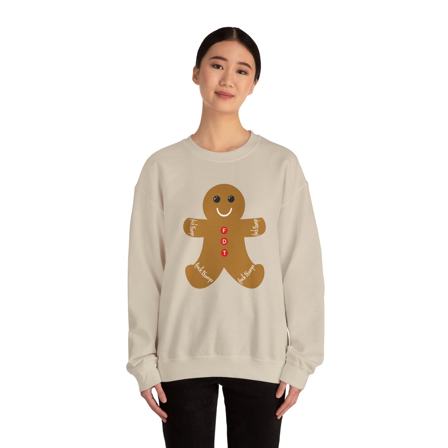 Slightly Subtle Gingerbread Man Crewneck Sweatshirt, FDT Cozy Christmas Gift, Holiday Sweater, Festive Apparel, Winter Wardrobe