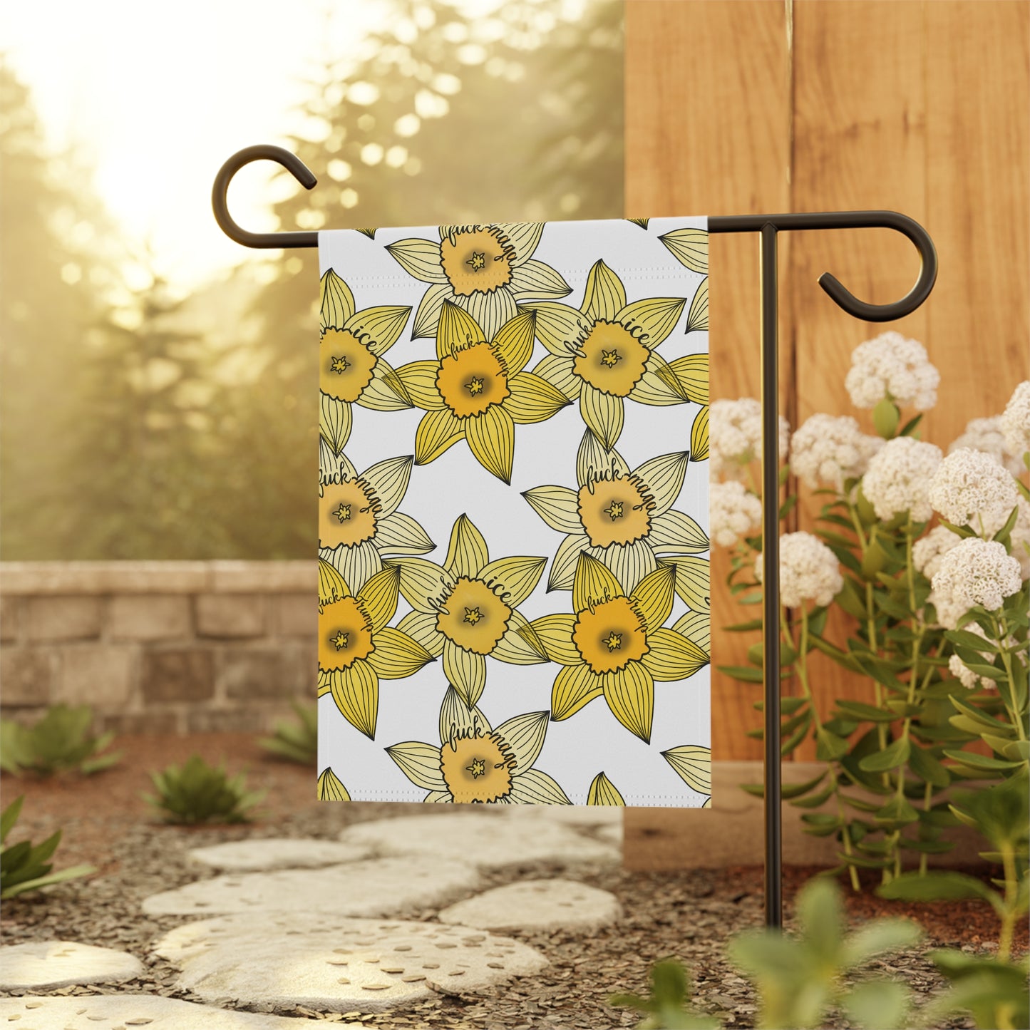Slightly Subtle Yellow Daffodil Pattern Garden Banner | House Flag FDT