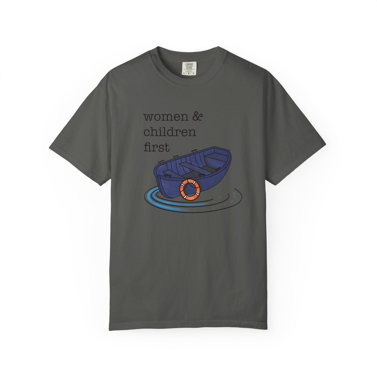 Lifeboat Matriarchy Women & Children First Nautical Boat Graphic T-Shirt