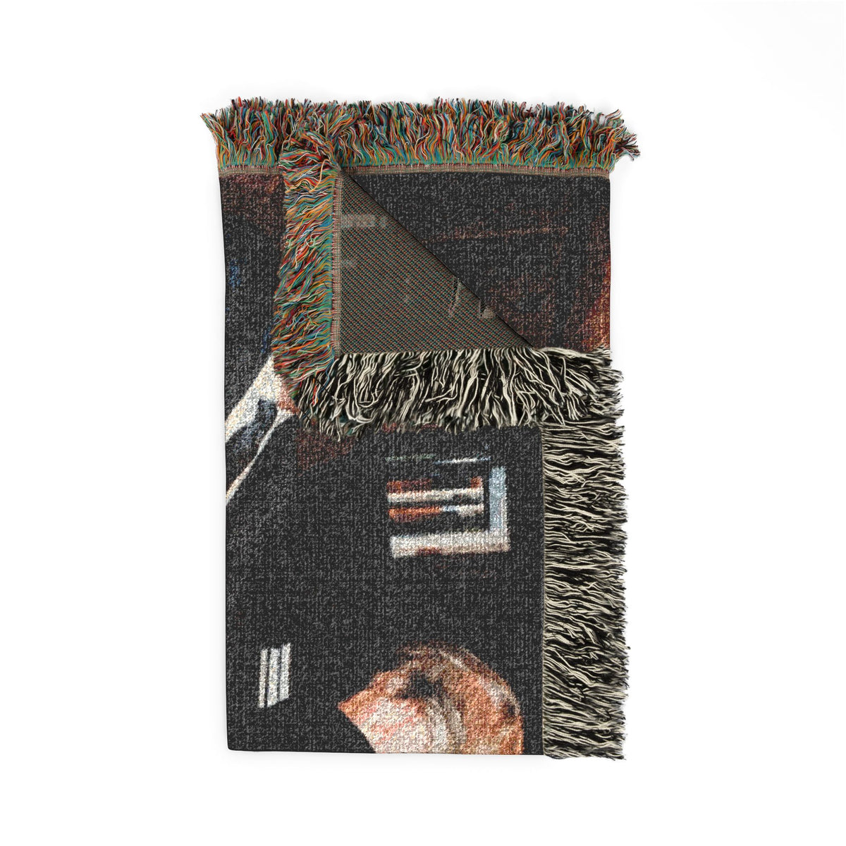 Big Beautiful Blanket Vintage Fireside Conversation Woven Blanket | Cozy Throw, Trump and Bubba Library Scene